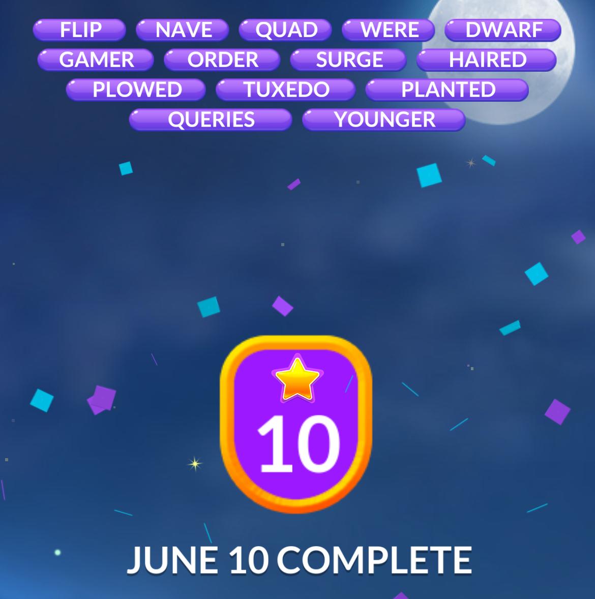 Word Stacks Daily Puzzle June 10 2025
