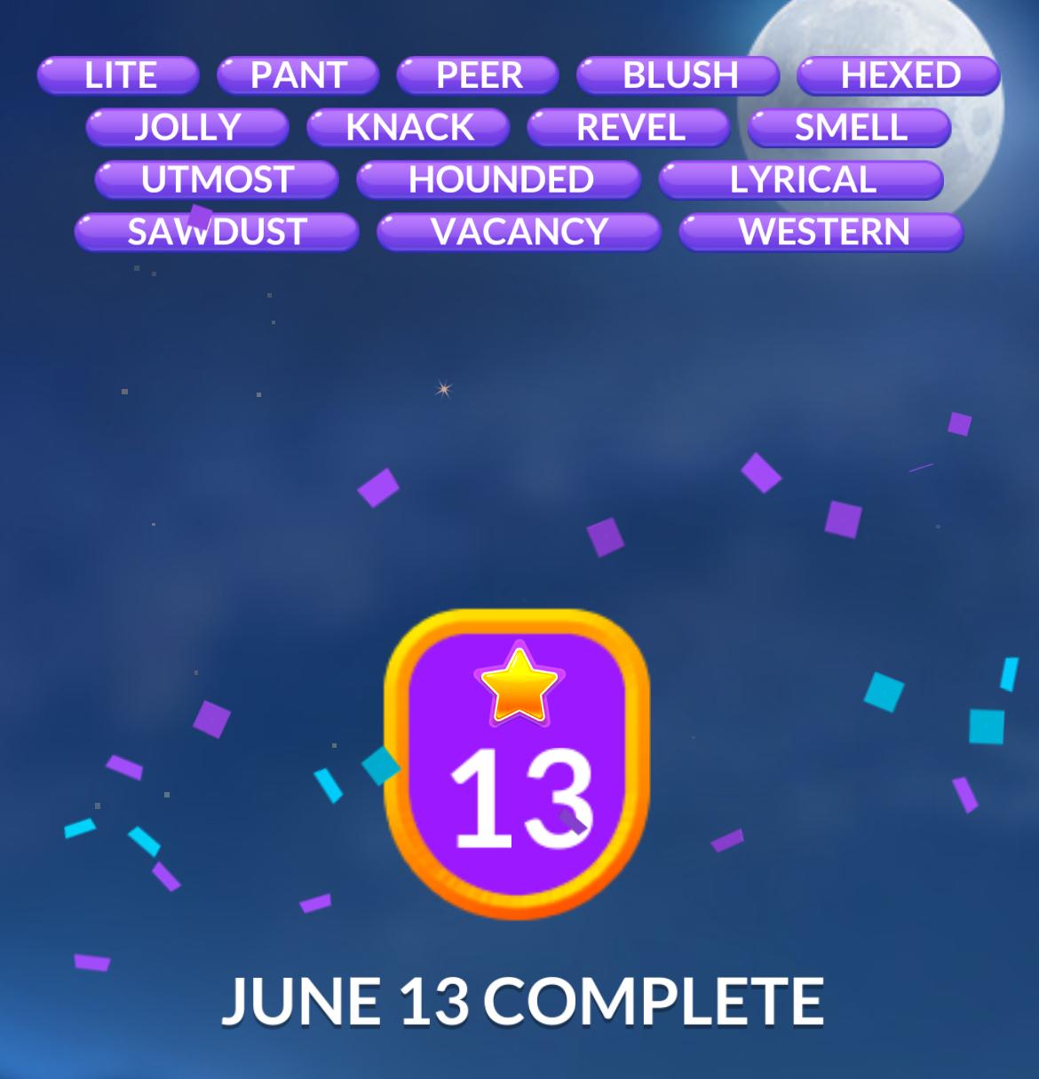 Word Stacks Daily Puzzle June 13 2025