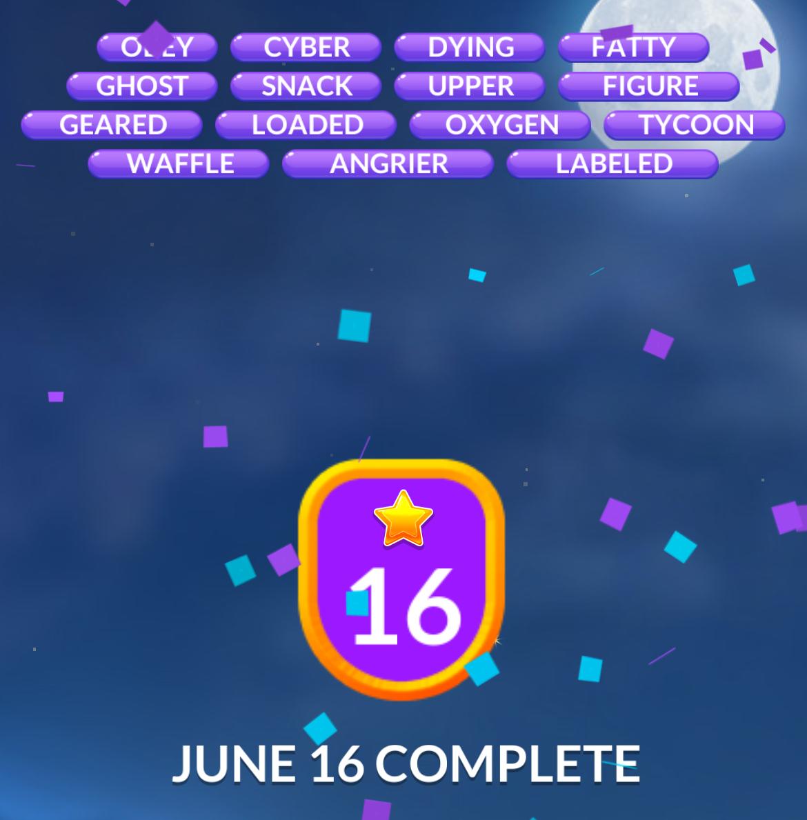 Word Stacks Daily Puzzle June 16 2025