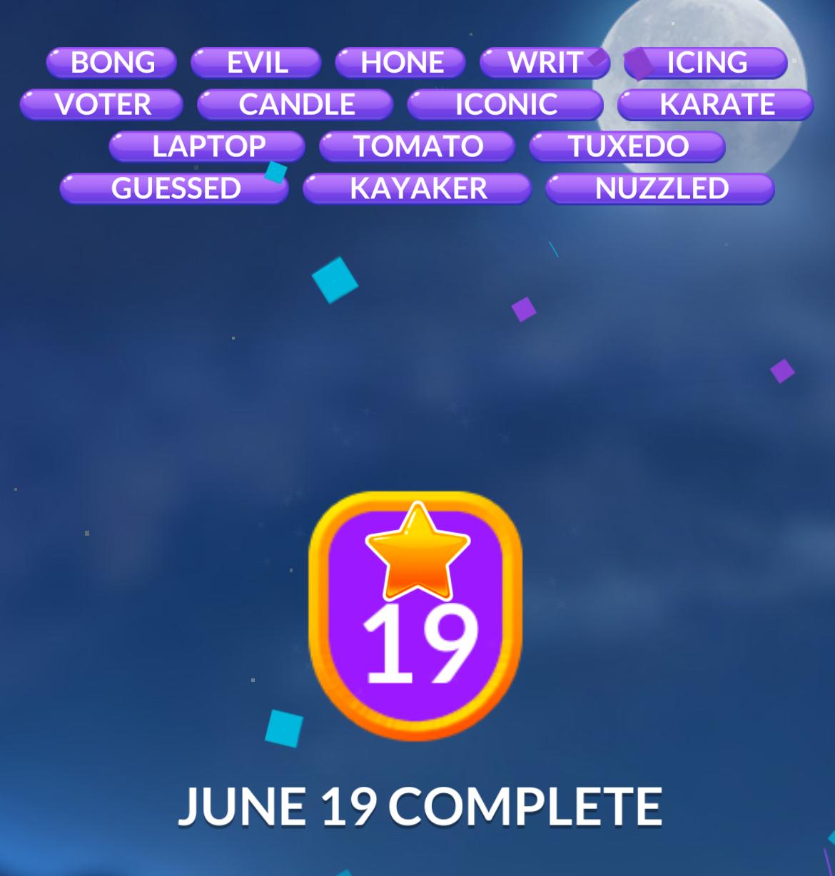 Word Stacks Daily Puzzle June 19 2025
