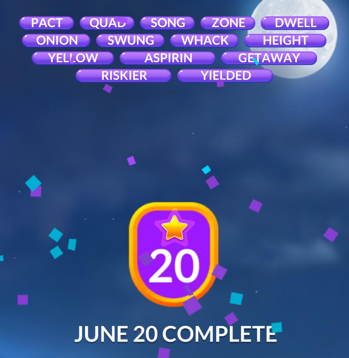 Word Stacks Daily Puzzle June 20 2025