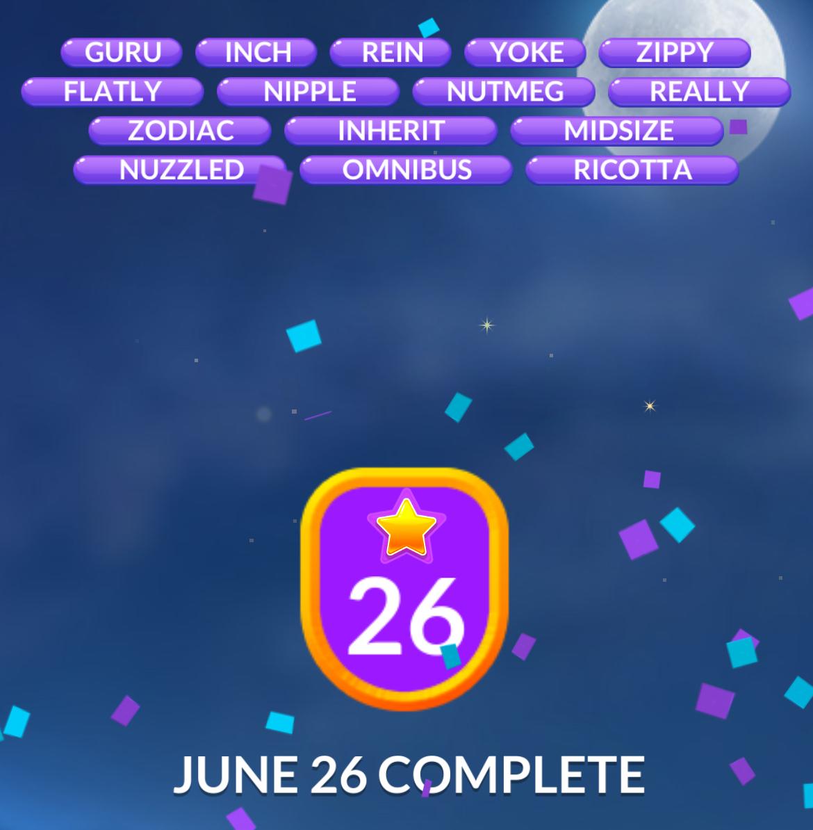 Word Stacks Daily Puzzle June 26 2025