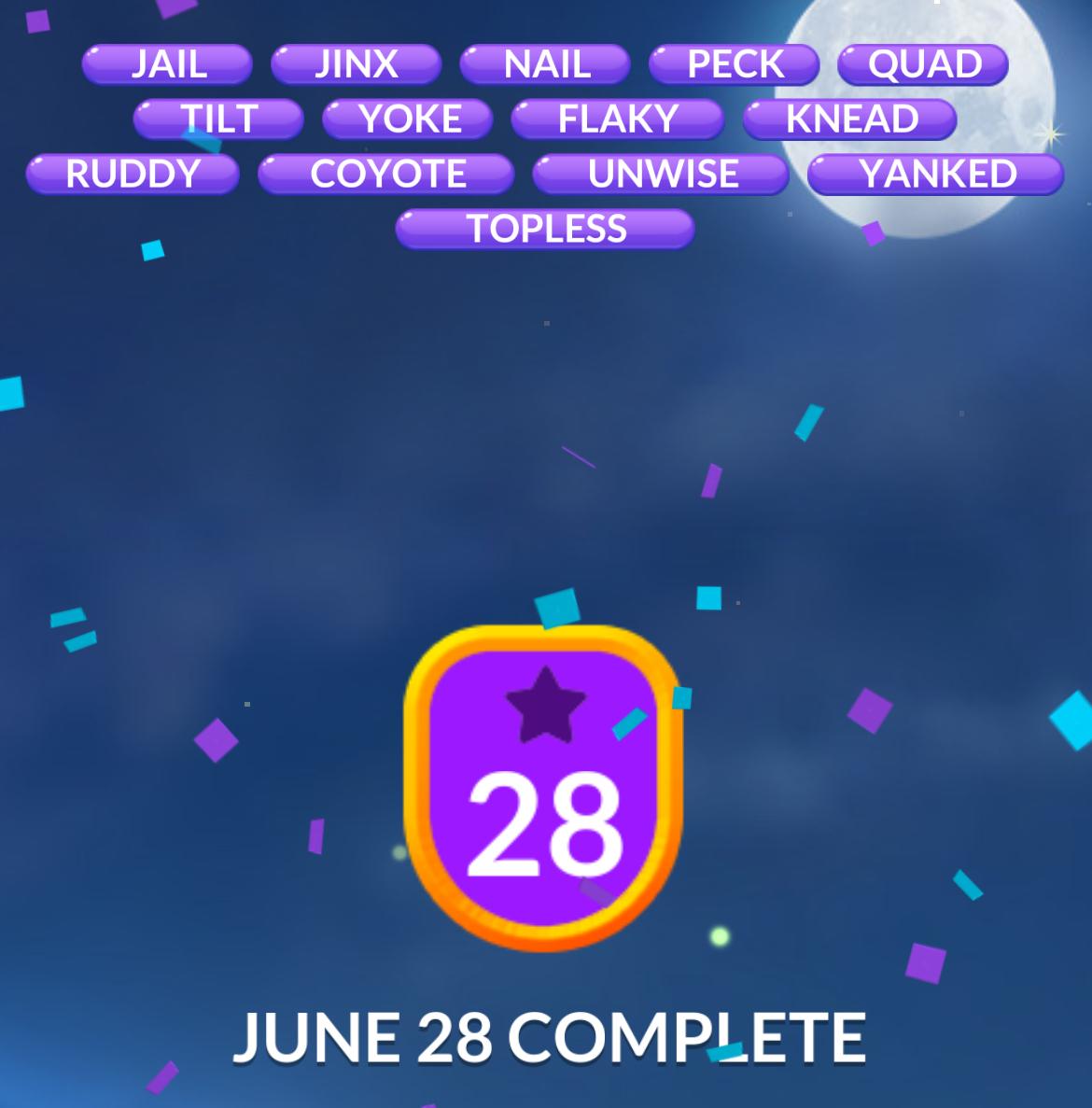 Word Stacks Daily Puzzle June 28 2025