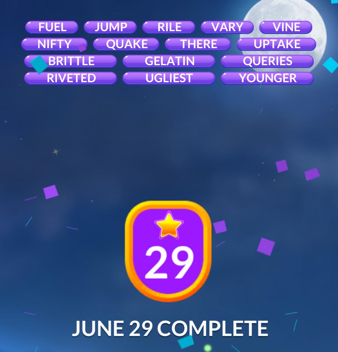 Word Stacks Daily Puzzle June 29 2025