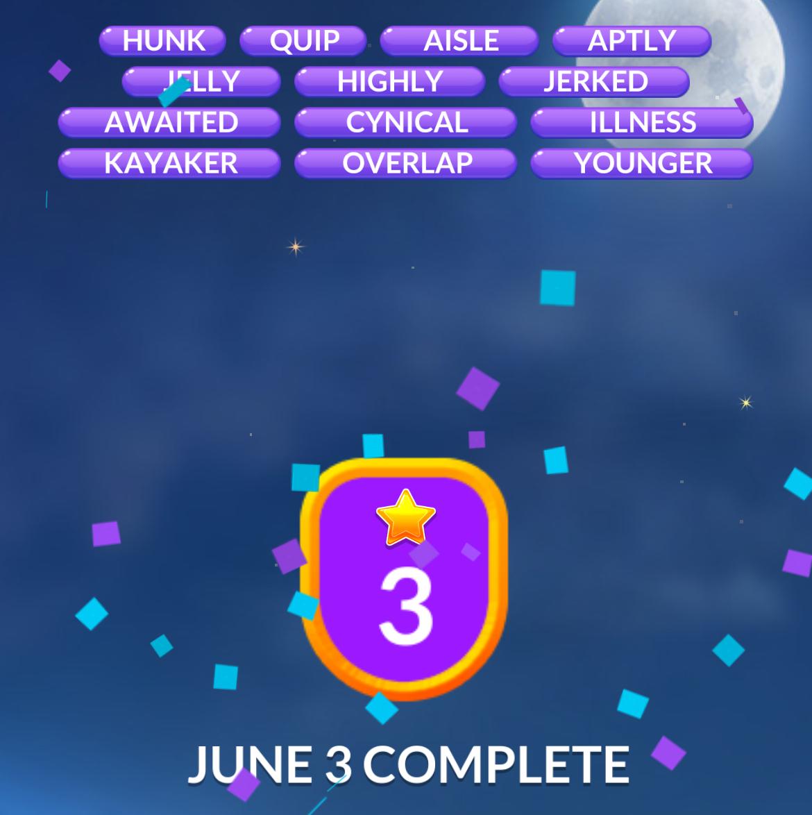 Word Stacks Daily Puzzle June 3 2025