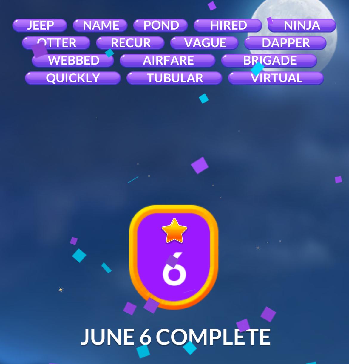 Word Stacks Daily Puzzle June 6 2025