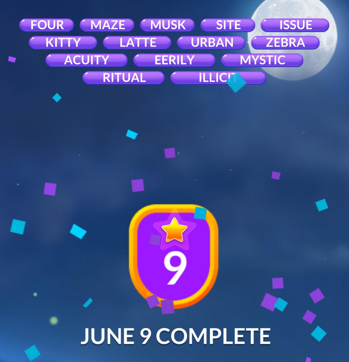 Word Stacks Daily Puzzle June 9 2025