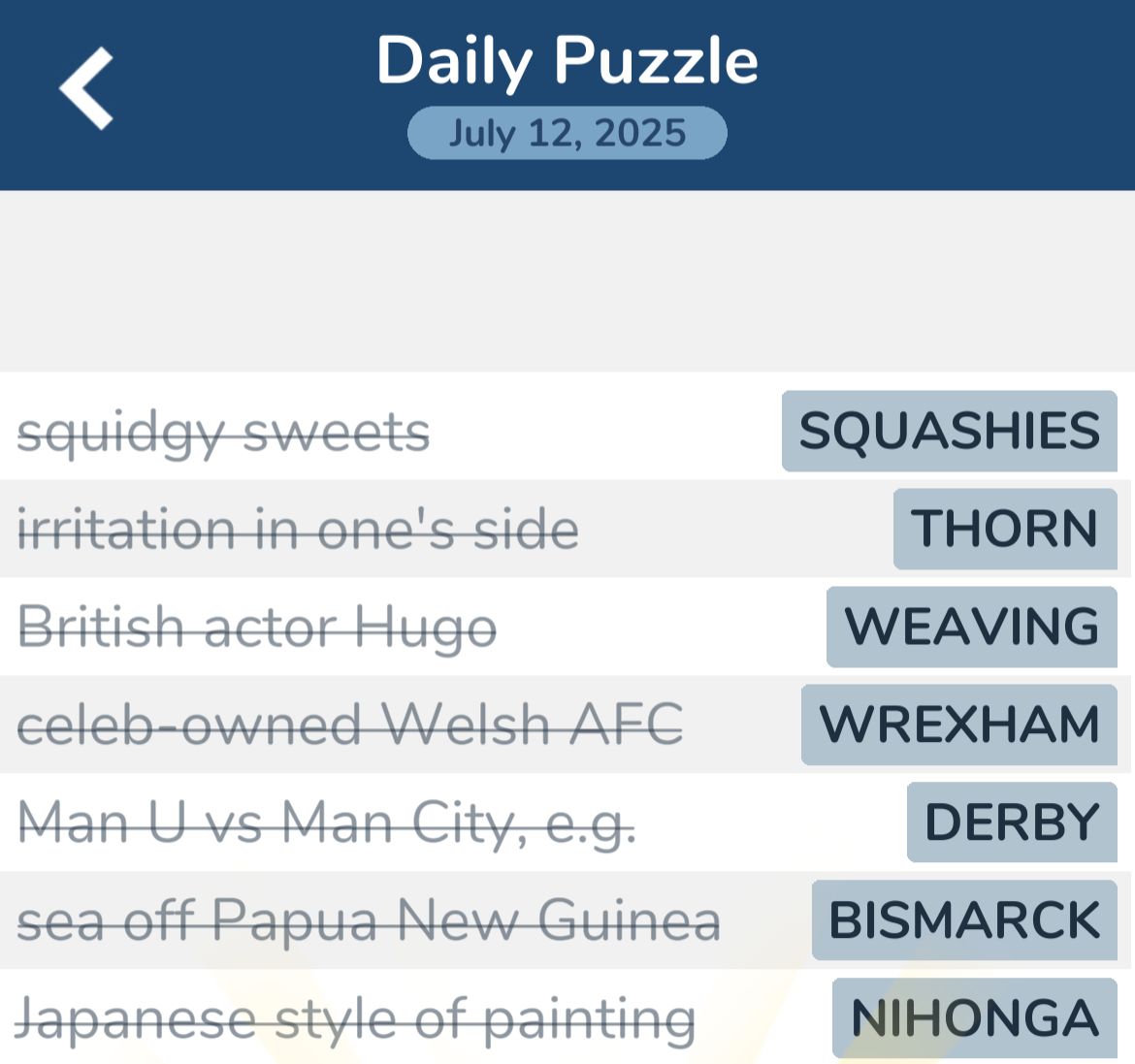 7 Little Words July 12 2025