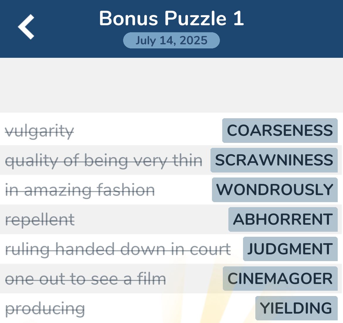 7 Little Words July 14 2025 1 7 Little Words July 14 2025 1