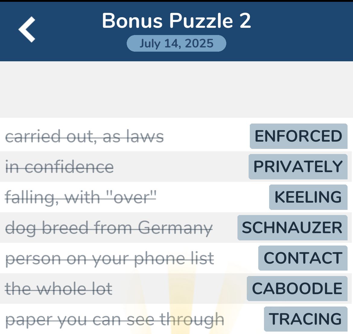 7 Little Words July 14 2025 2 7 Little Words July 14 2025 2