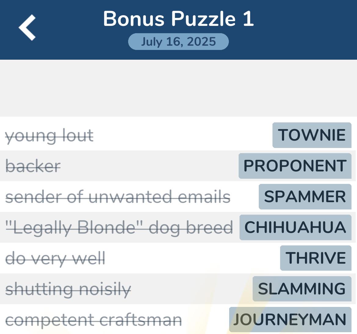 7 Little Words July 16 2025 1
