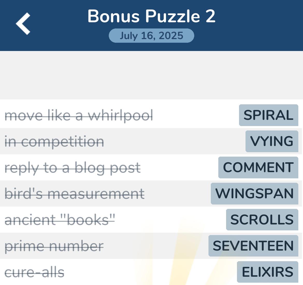 7 Little Words July 16 2025 2