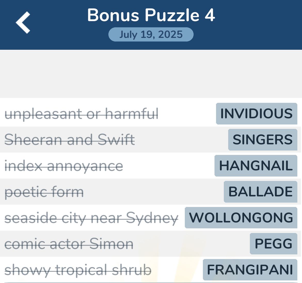 7 Little Words July 19 2025 4
