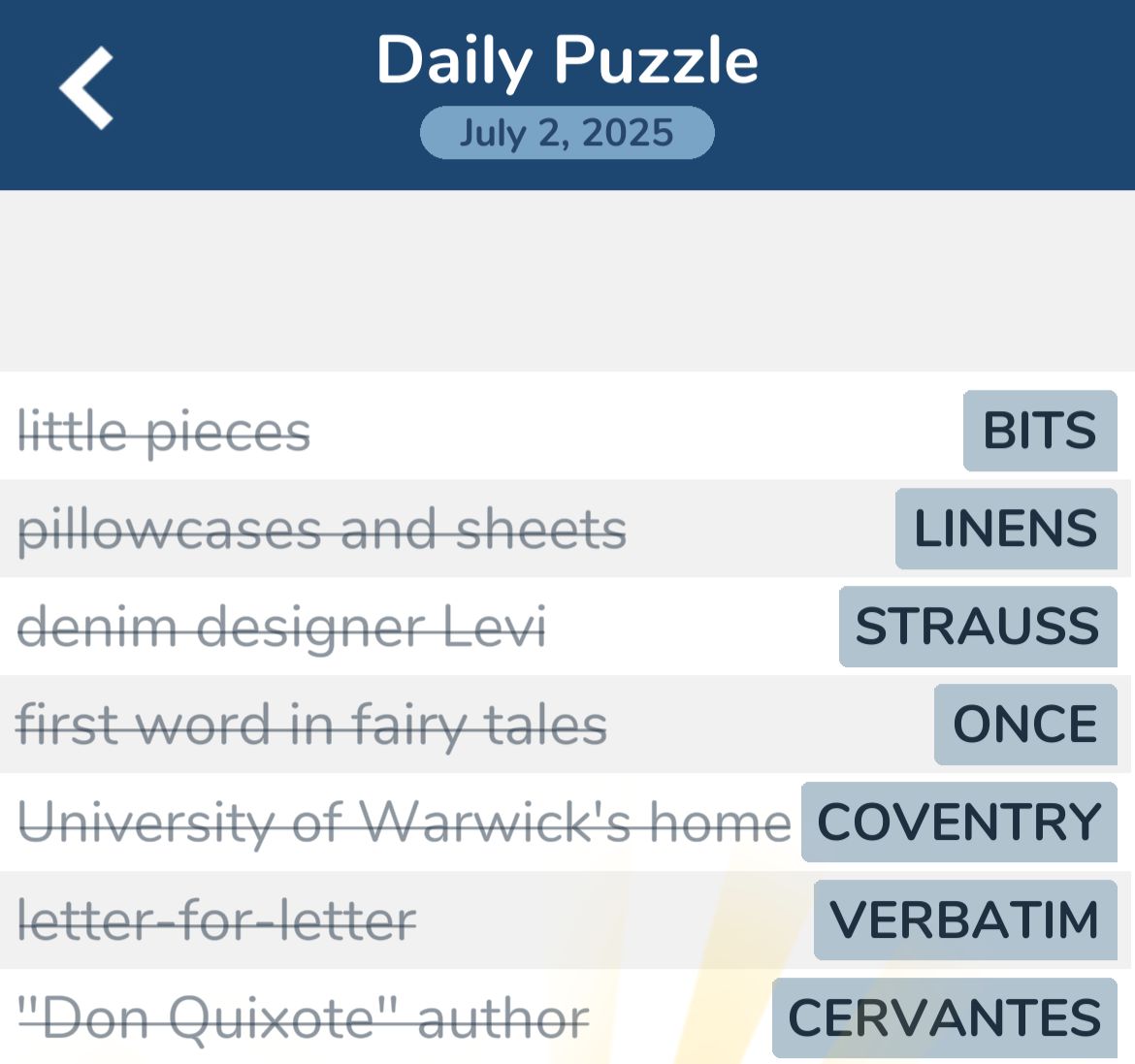 7 Little Words July 2 2025