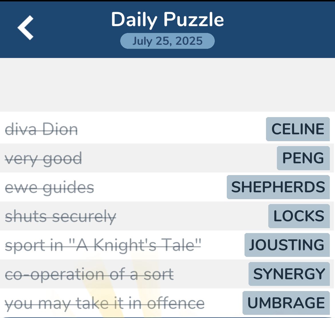 7 Little Words July 25 2025