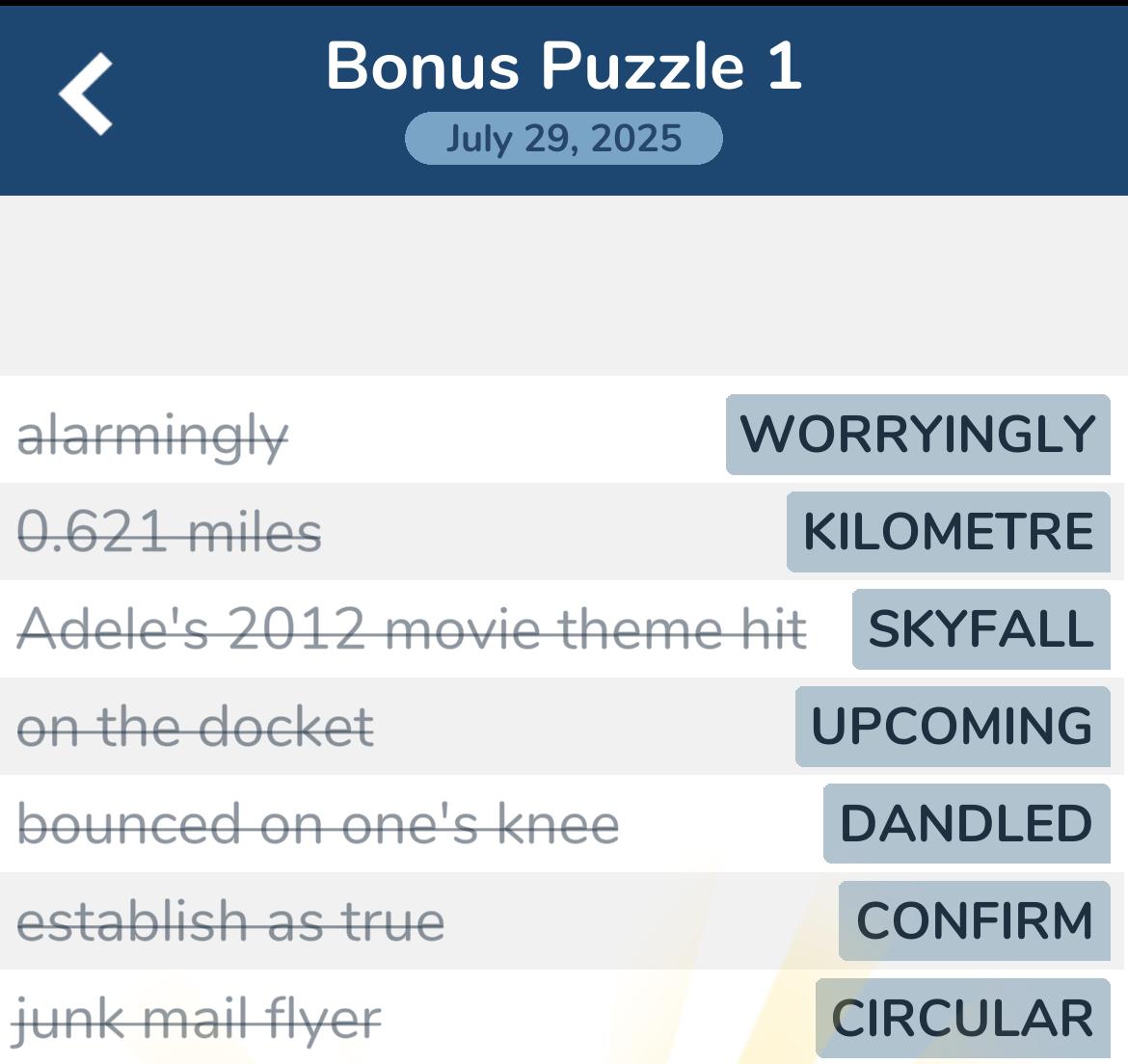 7 Little Words July 29 2025 1