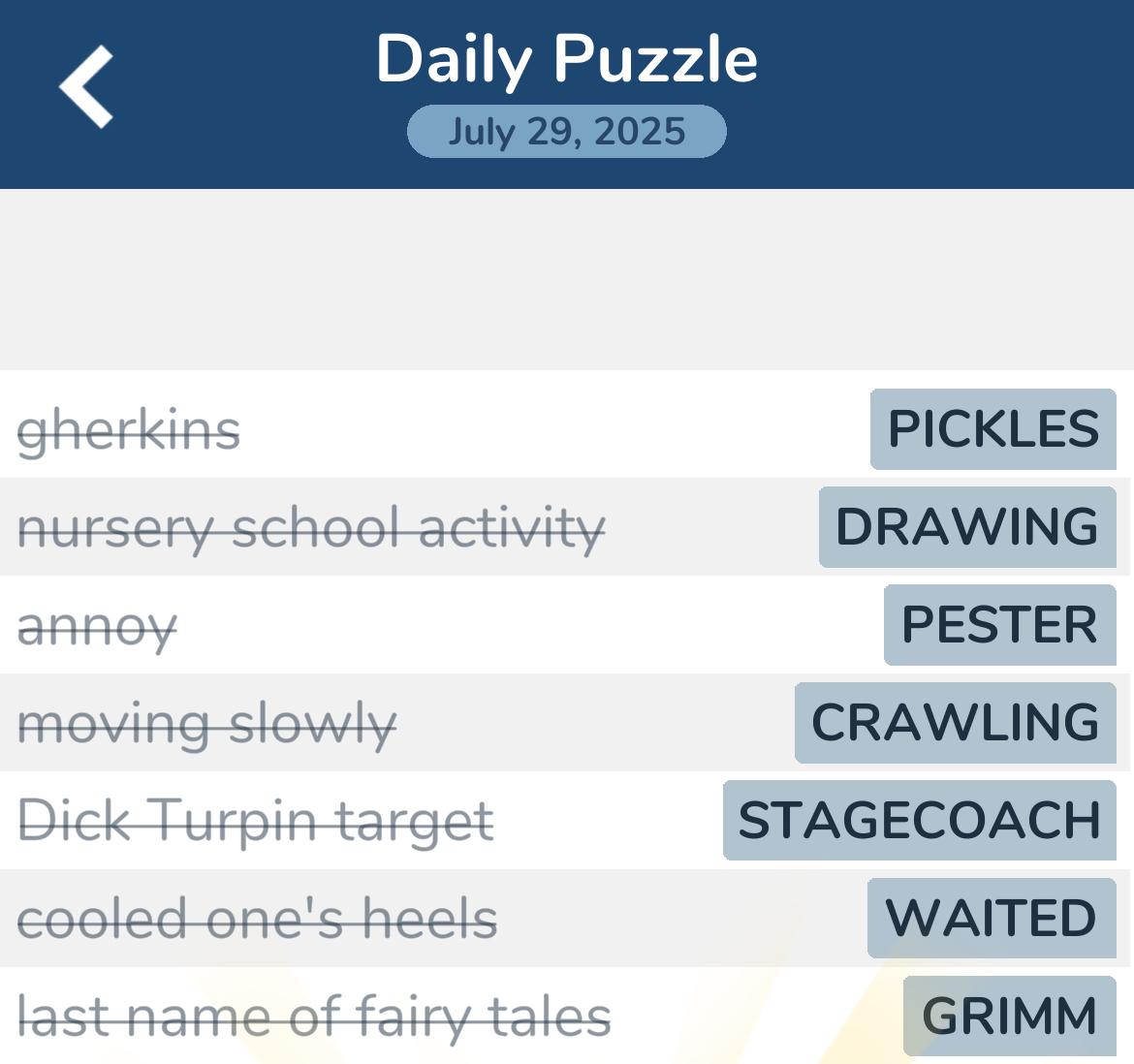 7 Little Words July 29 2025