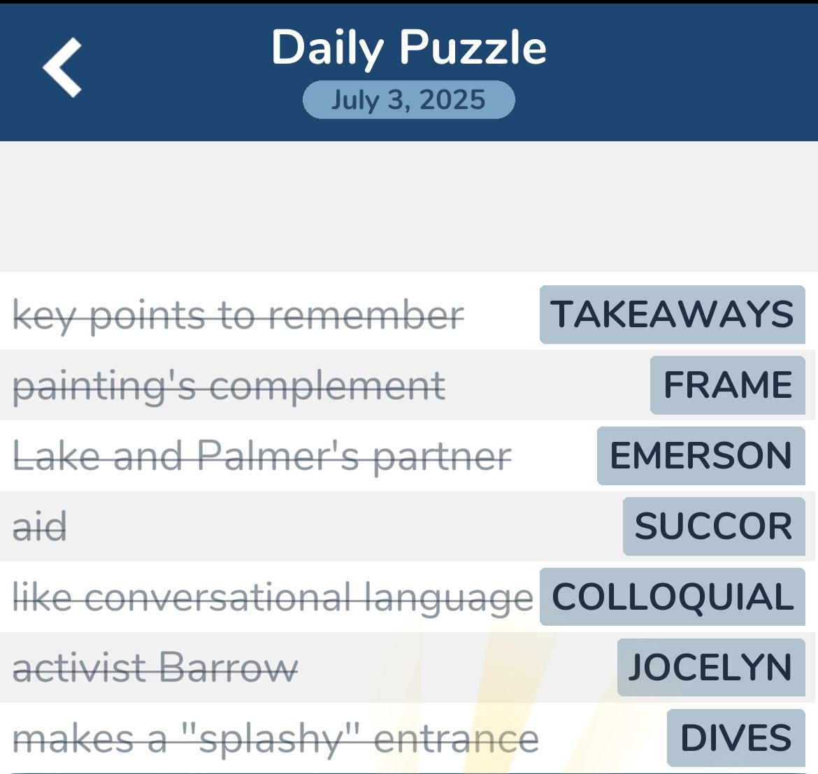 7 Little Words July 3 2025