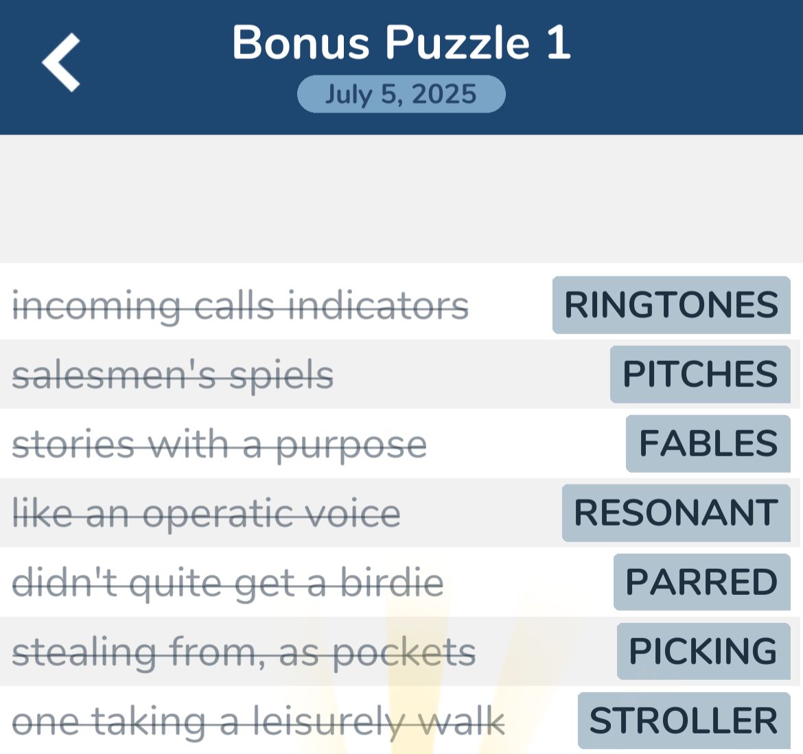 7 Little Words July 5 2025 Bonus 1 7 Little Words July 5 2025 Bonus 1