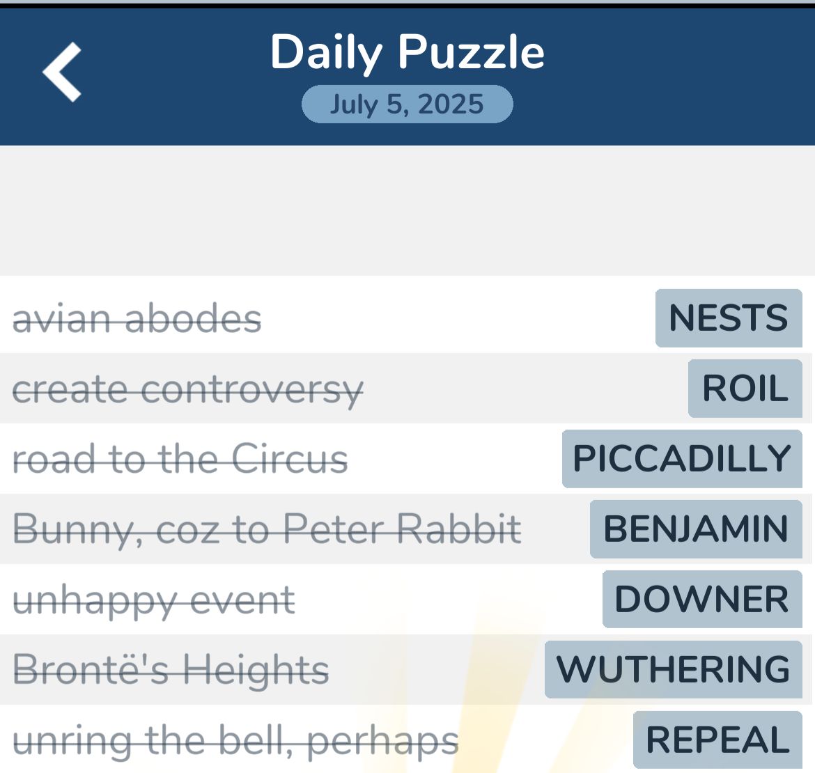 7 Little Words July 5 2025 7 Little Words July 5 2025