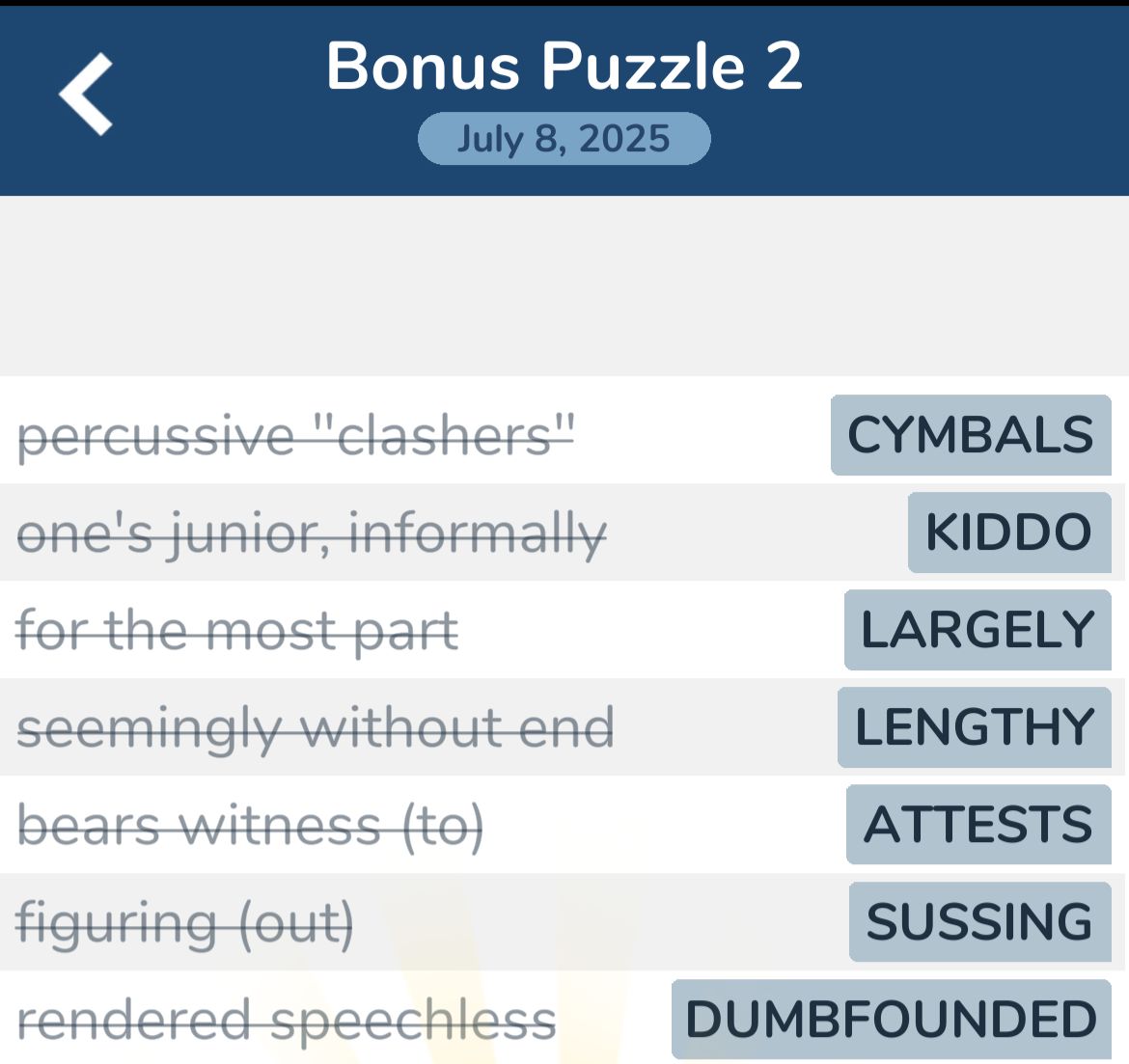7 Little Words July 8 2025 Bonus 2