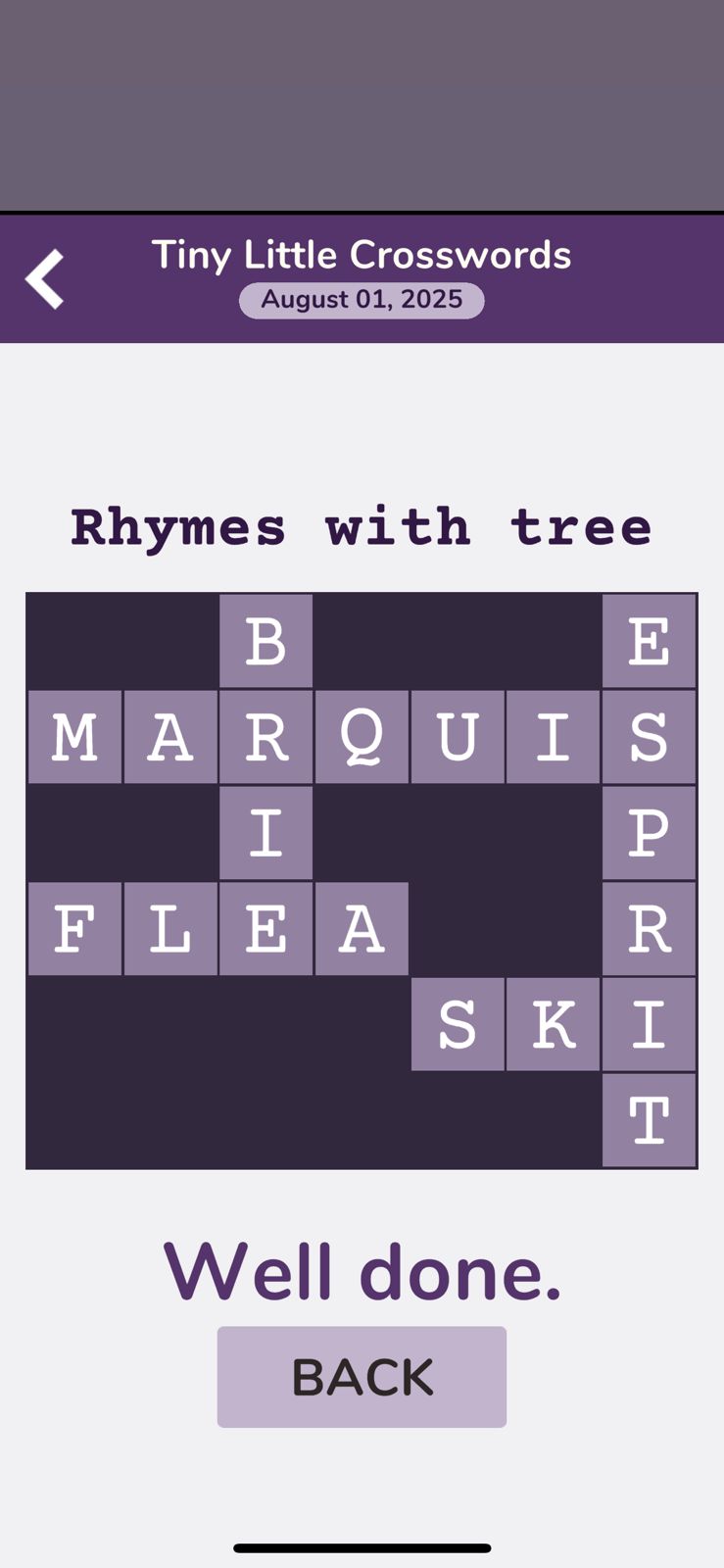 7 Little Words Tiny Little Crosswords August 1 2025