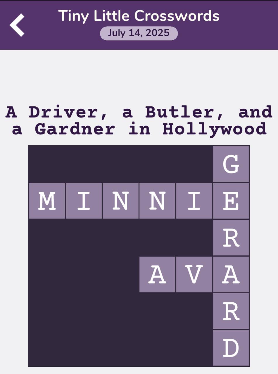 7 Little Words Tiny Little Crosswords July 14 2025