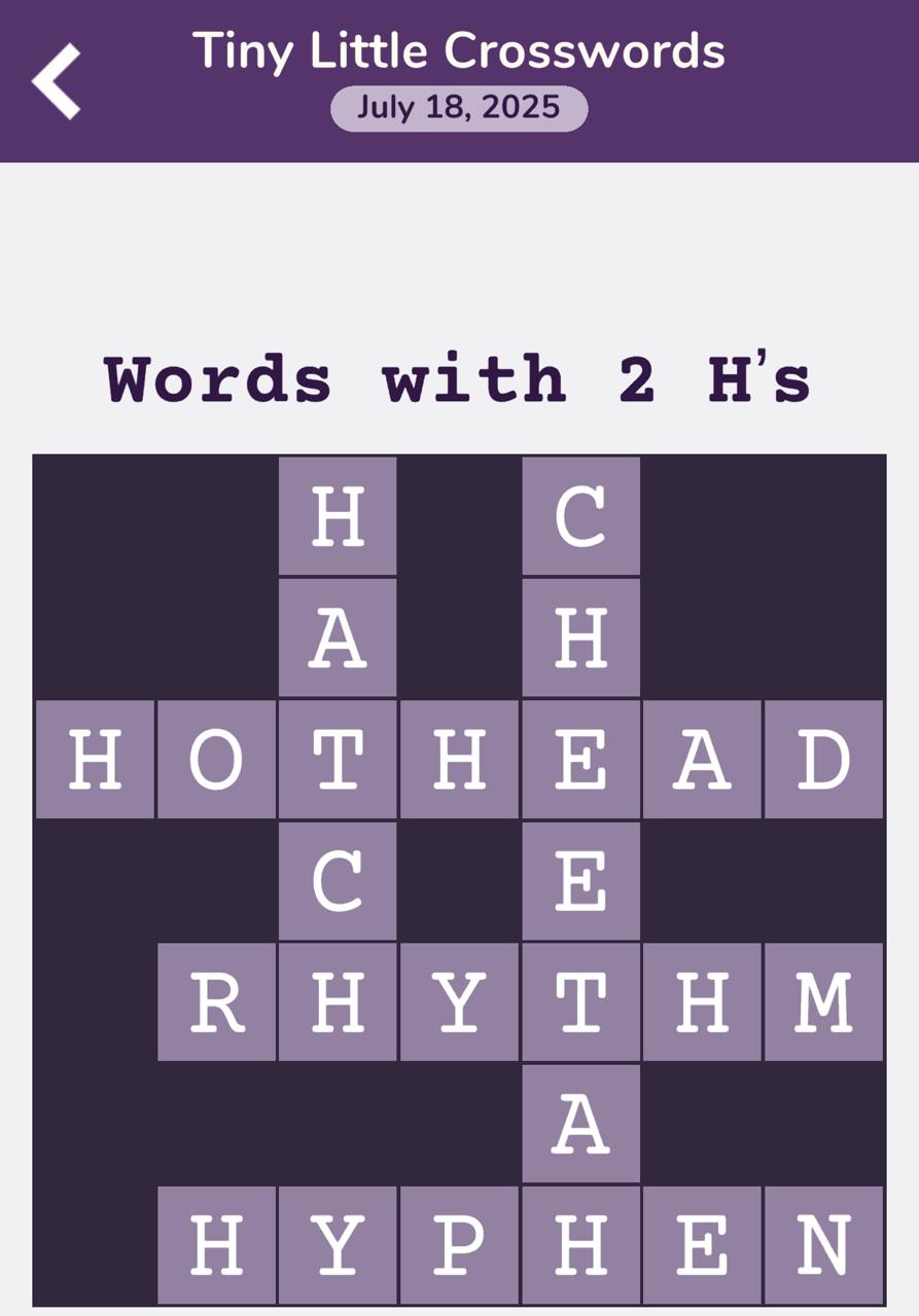 7 Little Words Tiny Little Crosswords July 18 2025