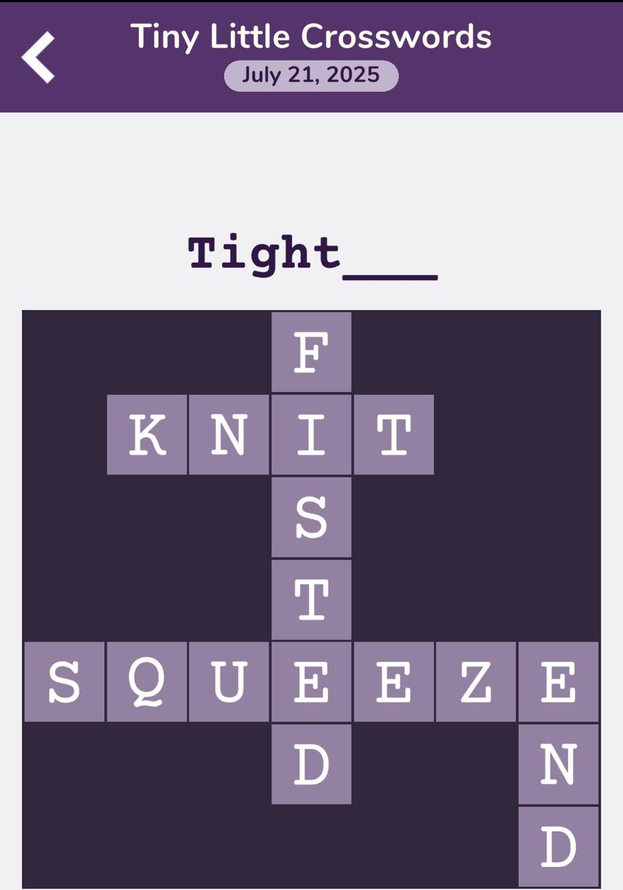 7 Little Words Tiny Little Crosswords July 21 2025