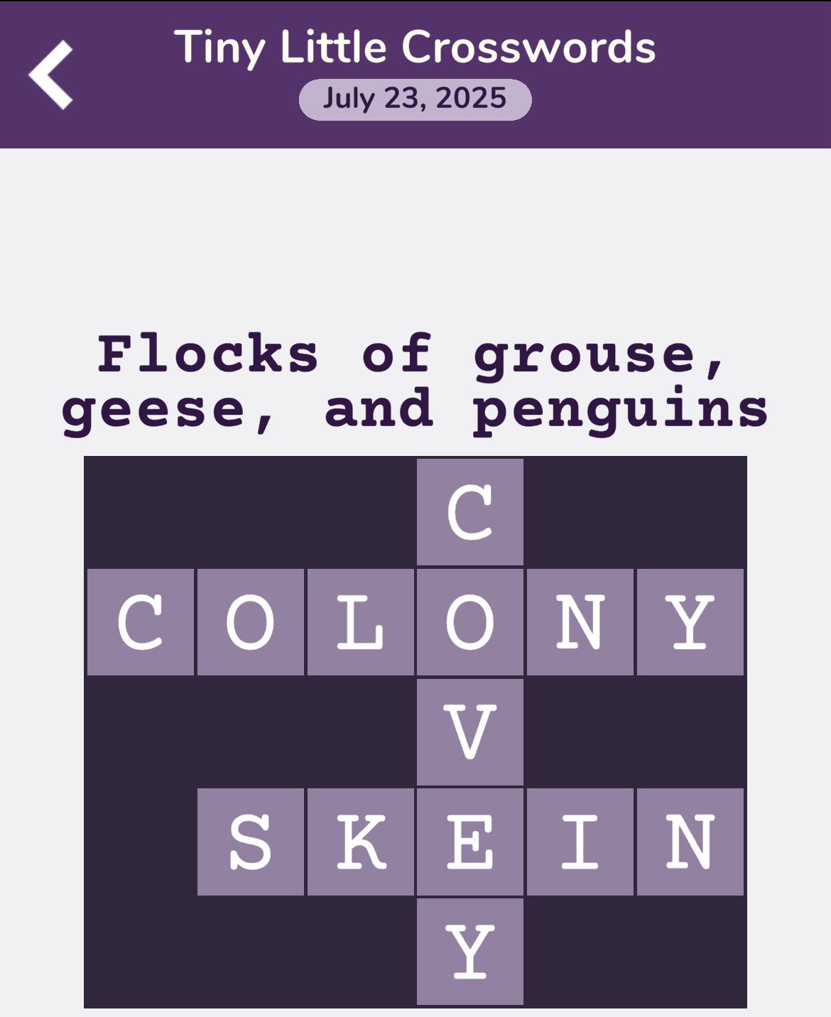 7 Little Words Tiny Little Crosswords July 23 2025