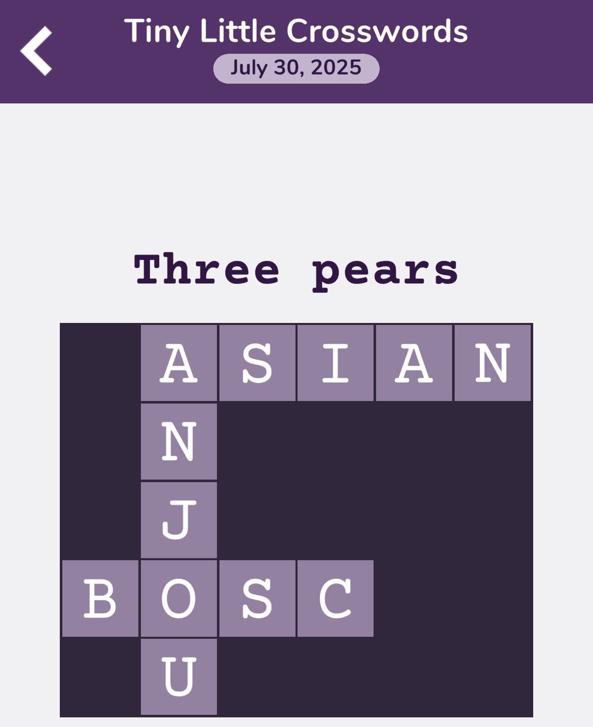 7 Little Words Tiny Little Crosswords July 30 2025