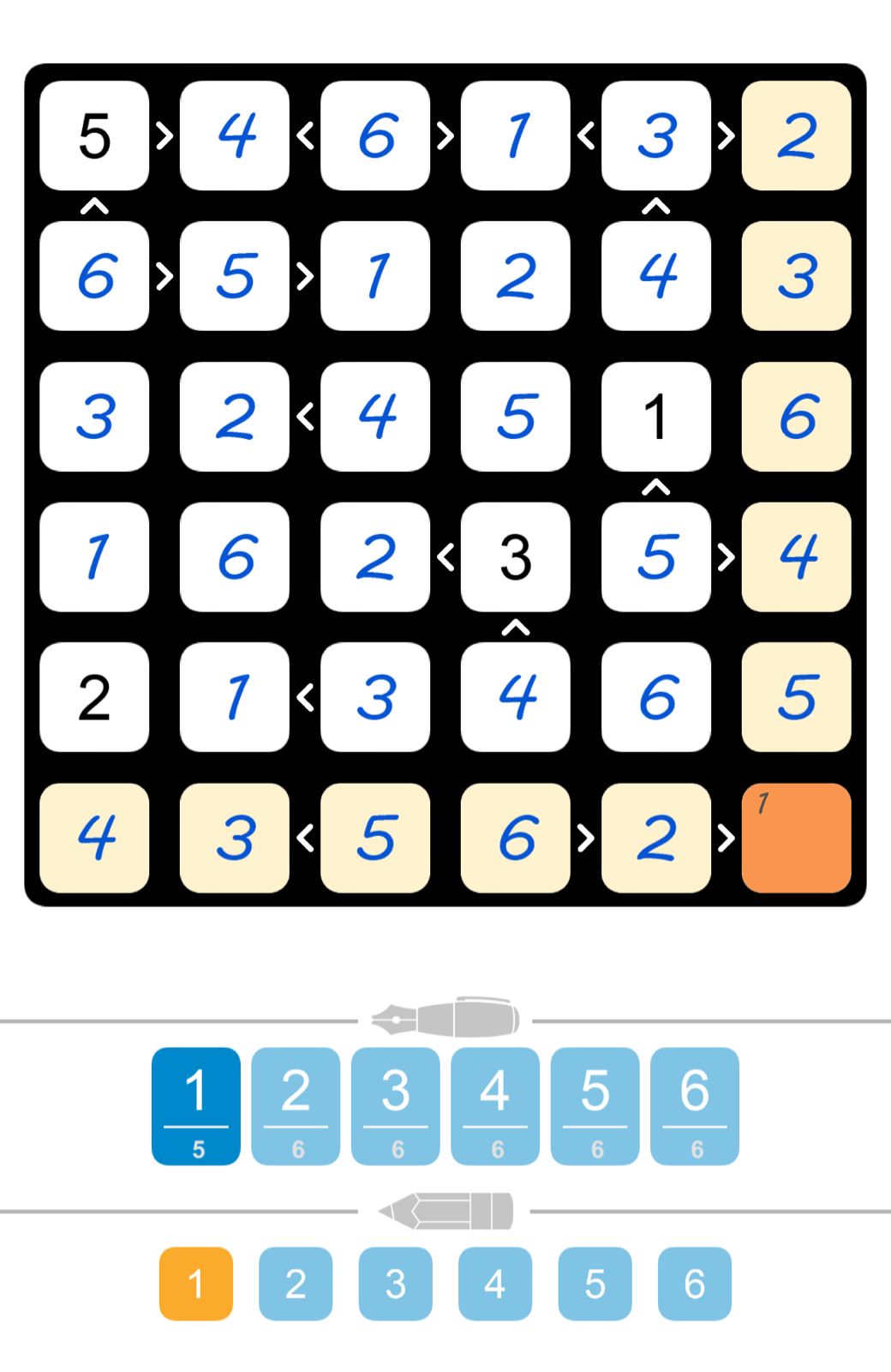 Puzzle Page Futoshiki July 12 2025