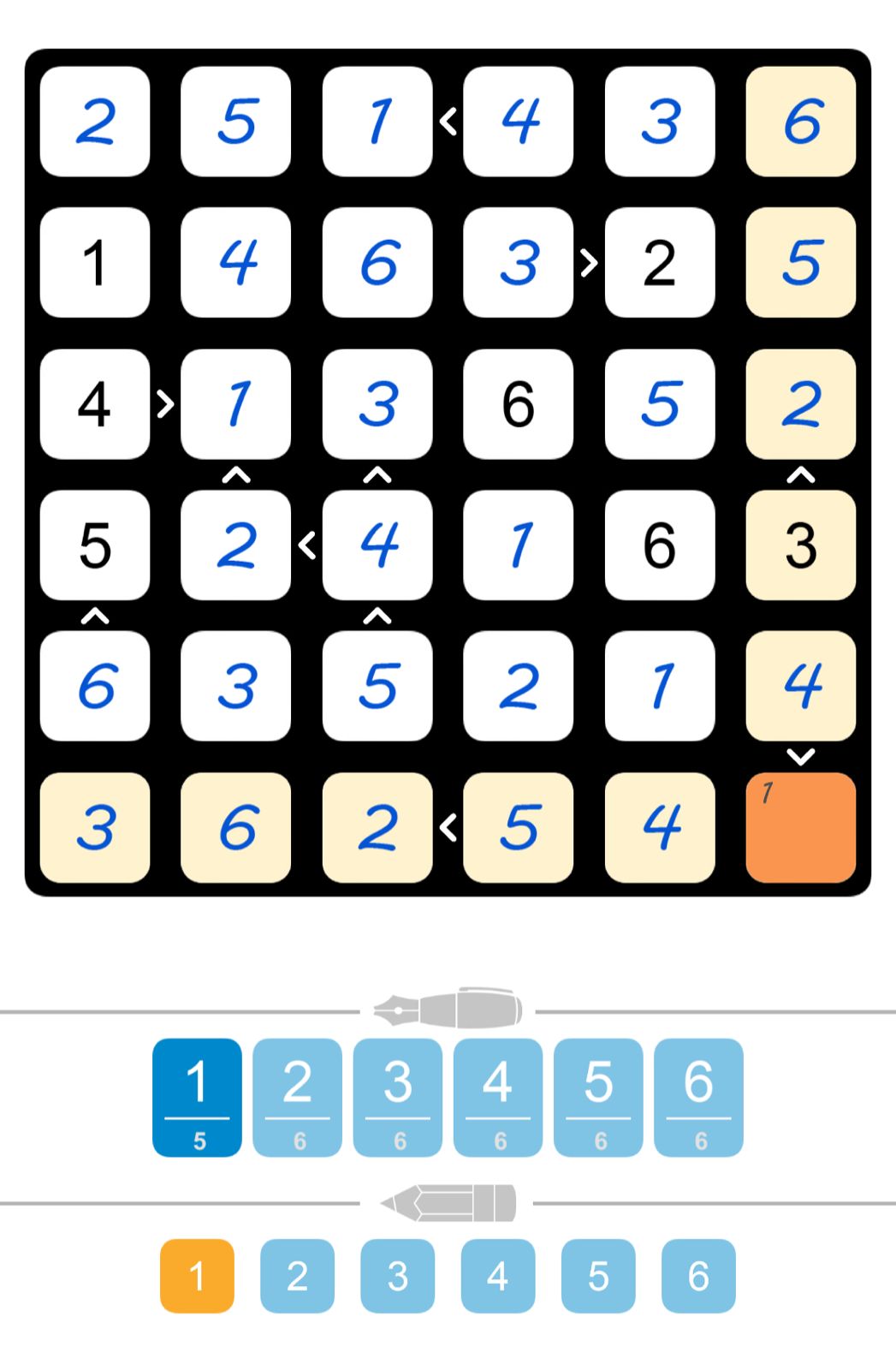 Puzzle Page Futoshiki July 18 2025