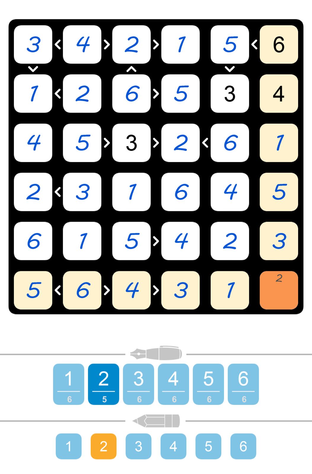 Puzzle Page Futoshiki July 25 2025