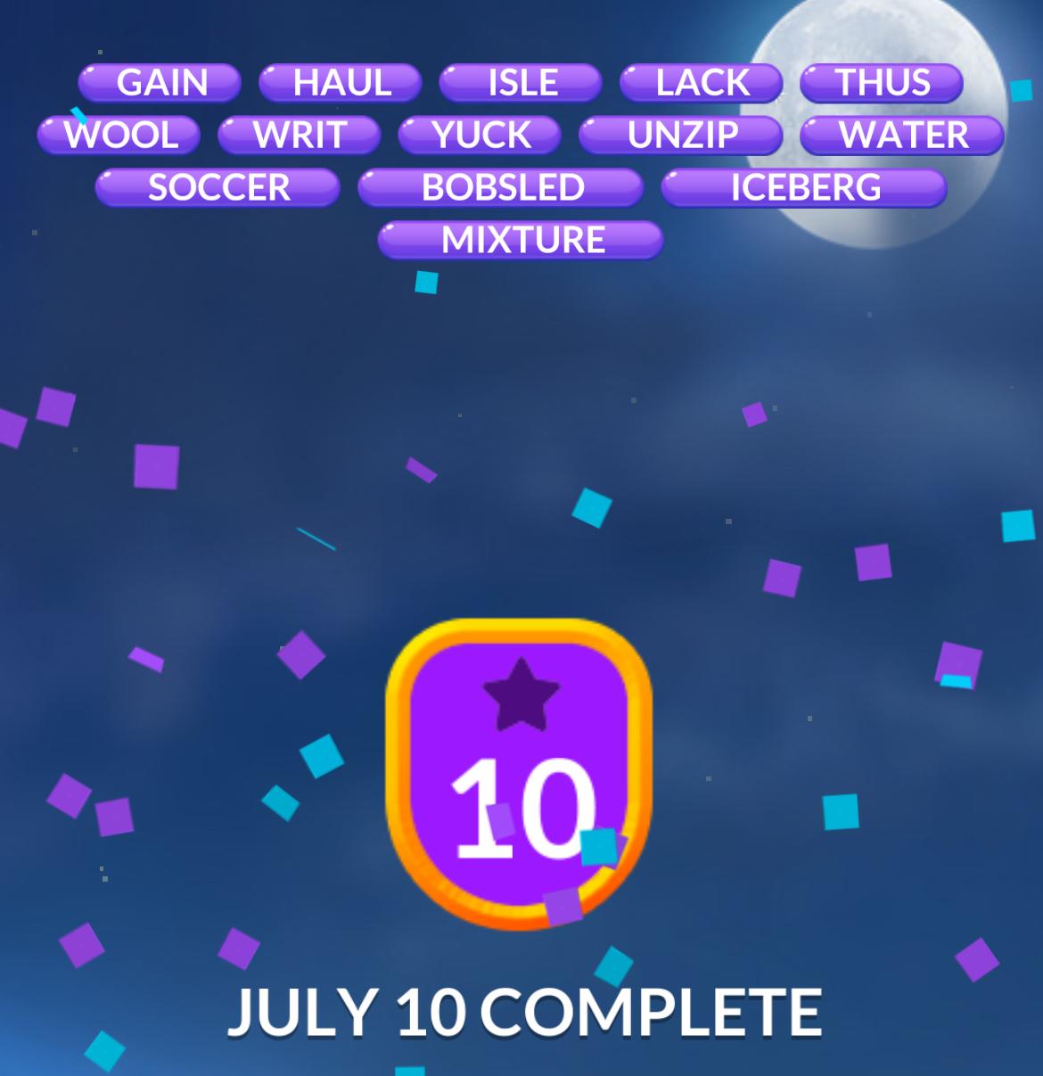 Word Stacks Daily Puzzle July 10 2025