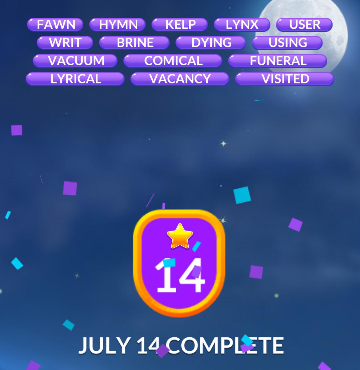 Word Stacks Daily Puzzle July 14 2025