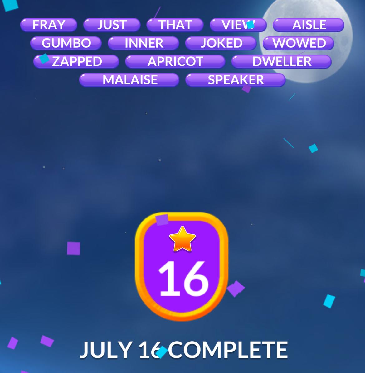 Word Stacks Daily Puzzle July 16 2025