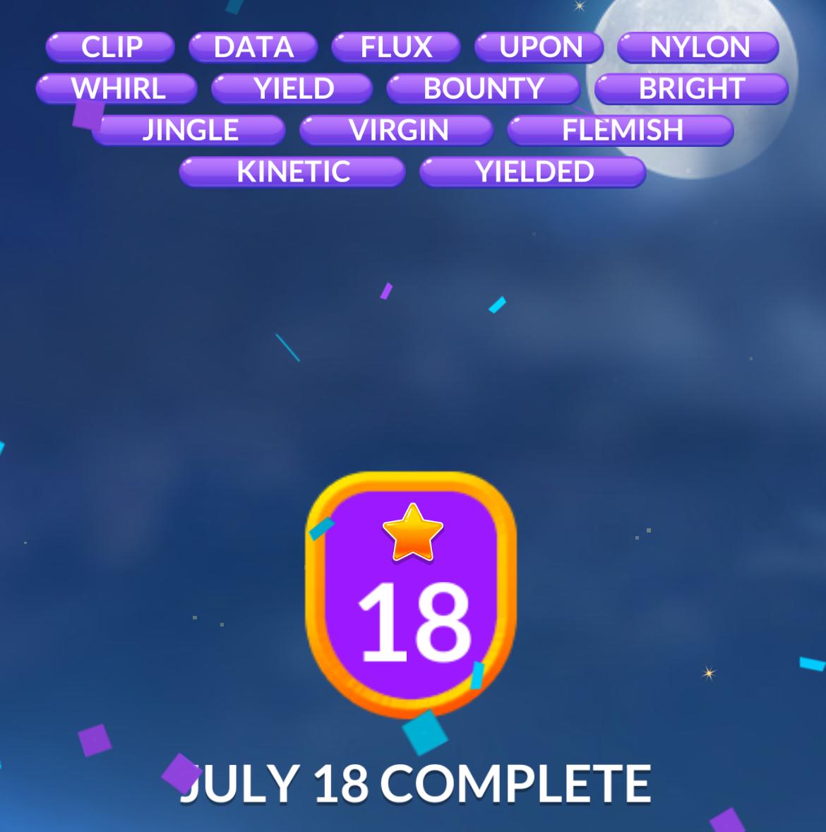 Word Stacks Daily Puzzle July 18 2025