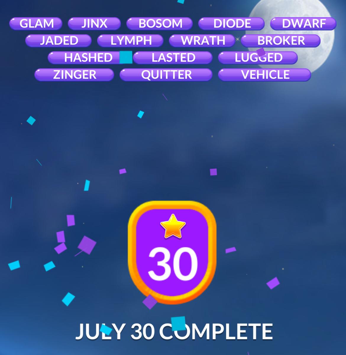 Word Stacks Daily Puzzle July 30 2025