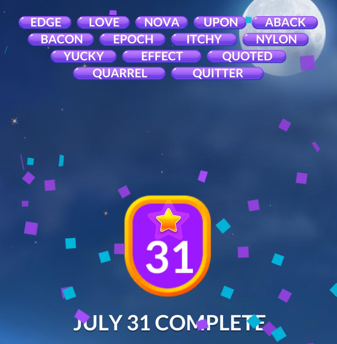 Word Stacks Daily Puzzle July 31 2025
