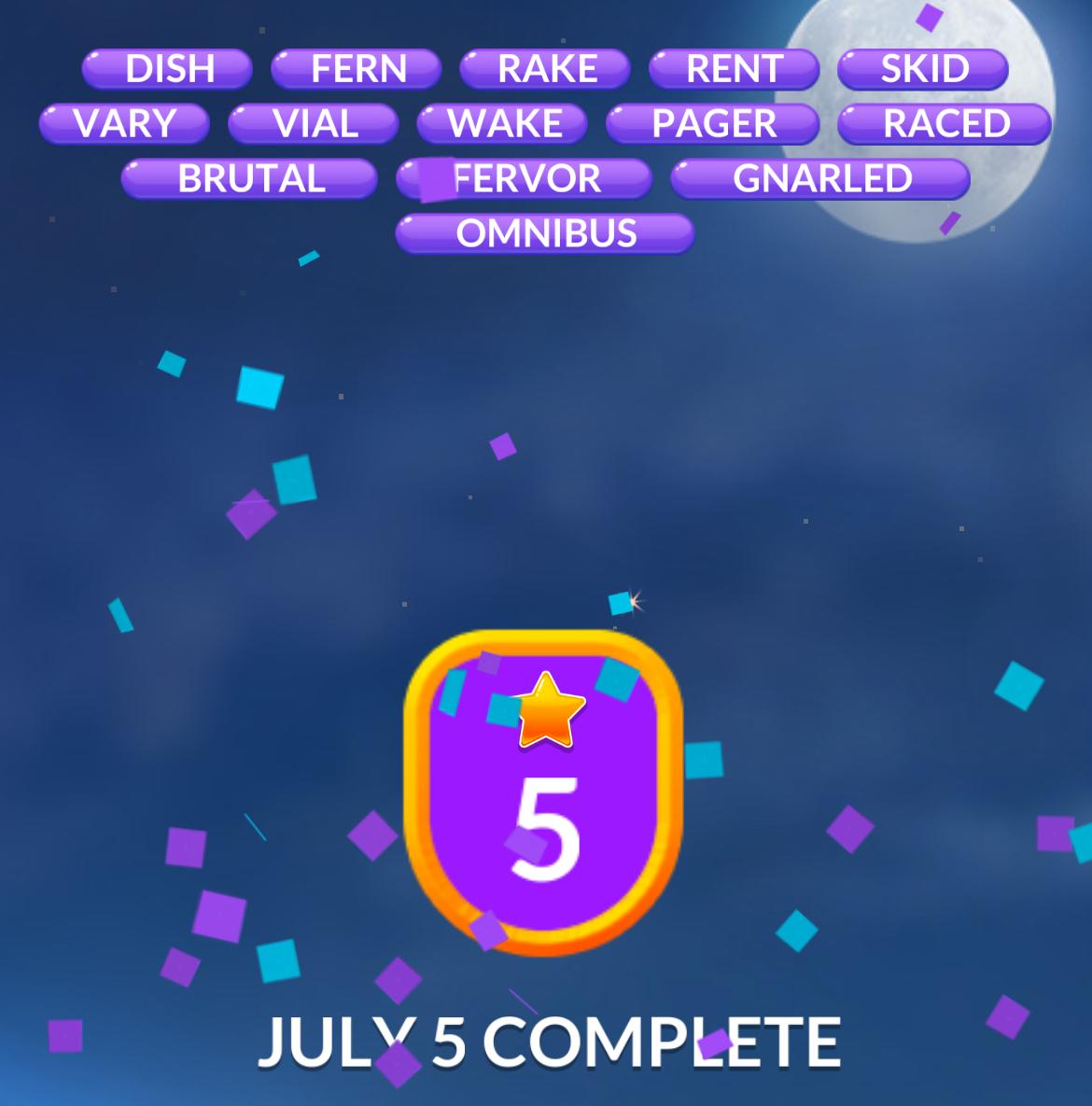 Word Stacks Daily Puzzle July 5 2025