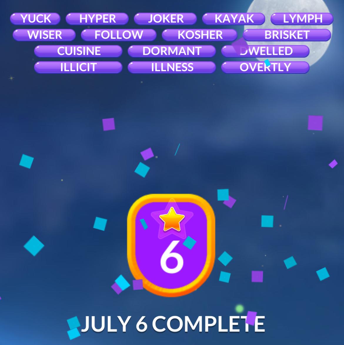 Word Stacks Daily Puzzle July 6 2025