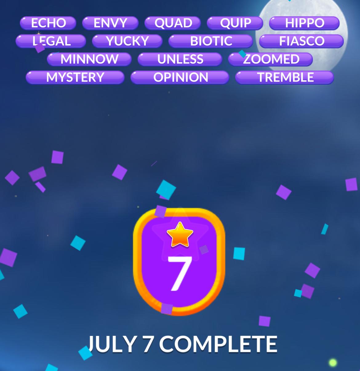 Word Stacks Daily Puzzle July 7 2025