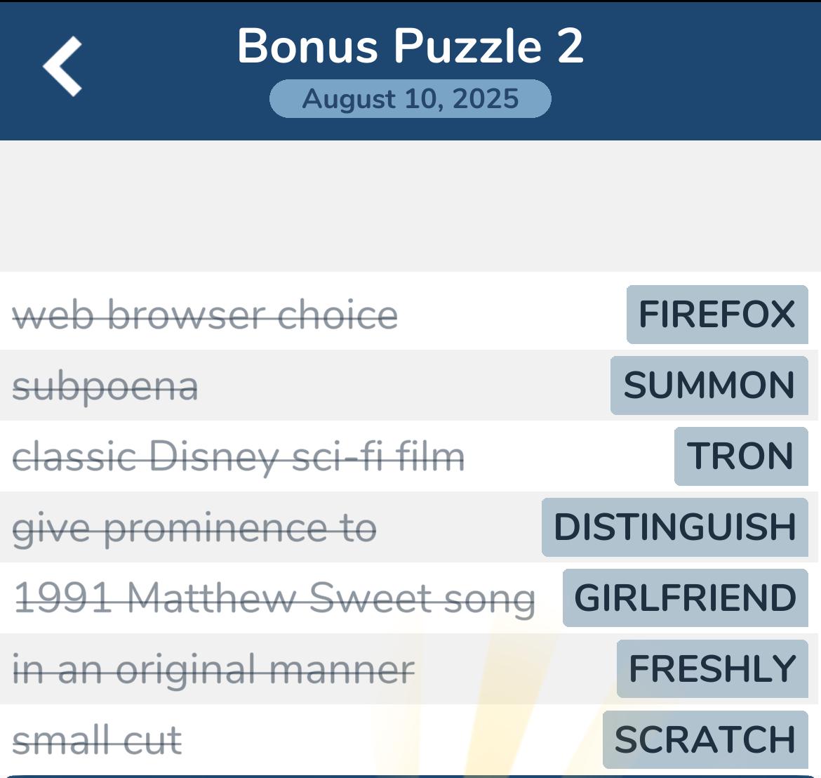 7 Little Words August 10 2025 2