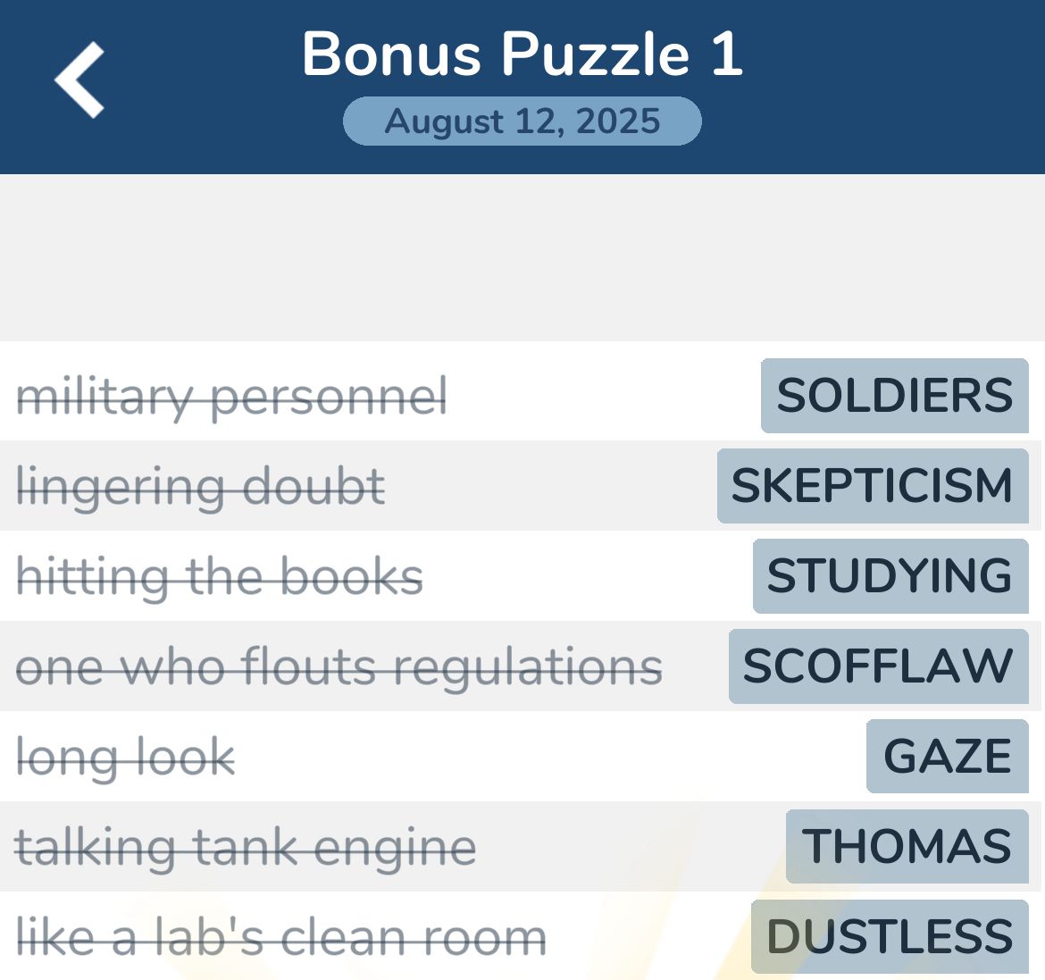 7 Little Words August 12 2025 1