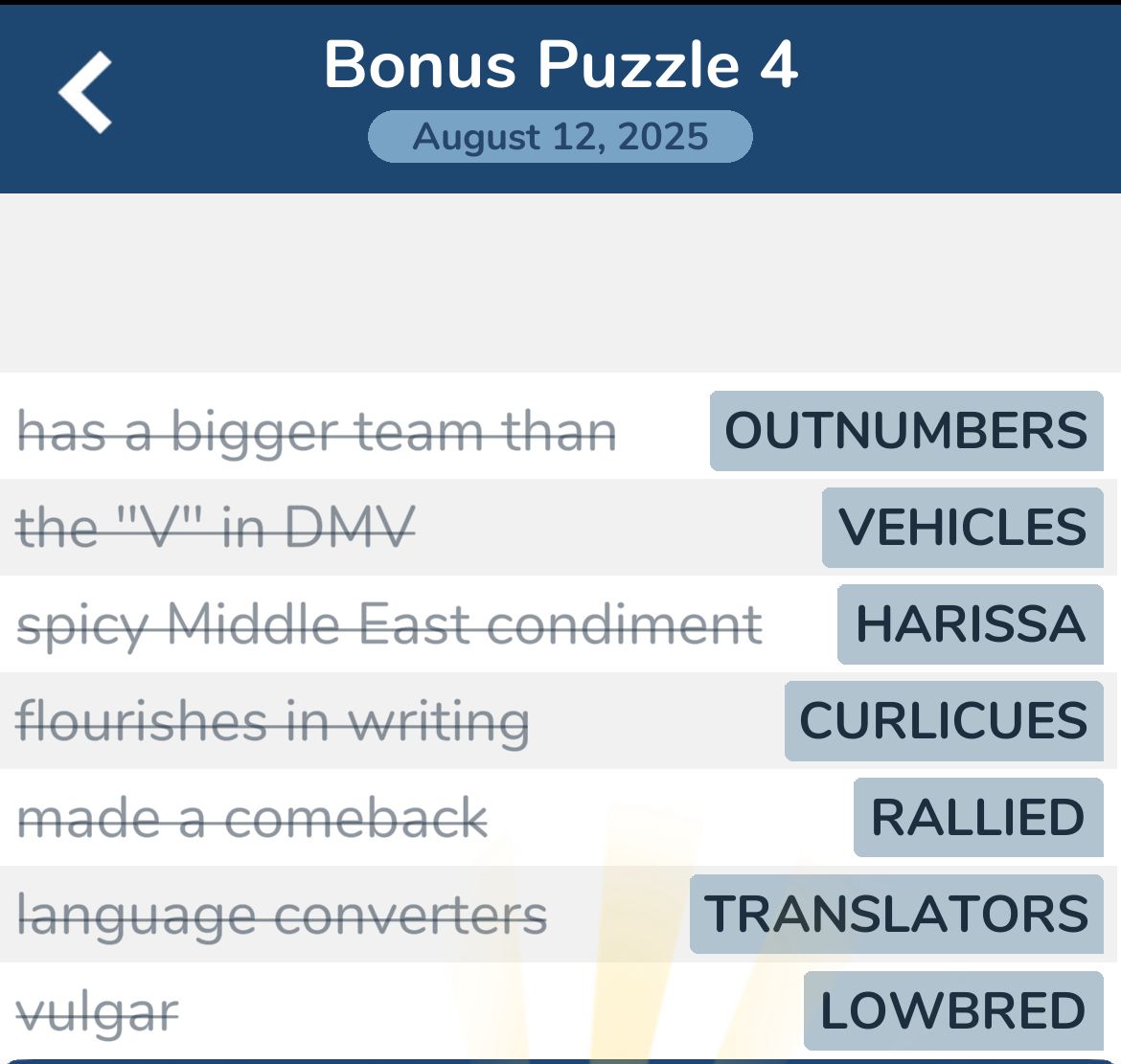 7 Little Words August 12 2025 4