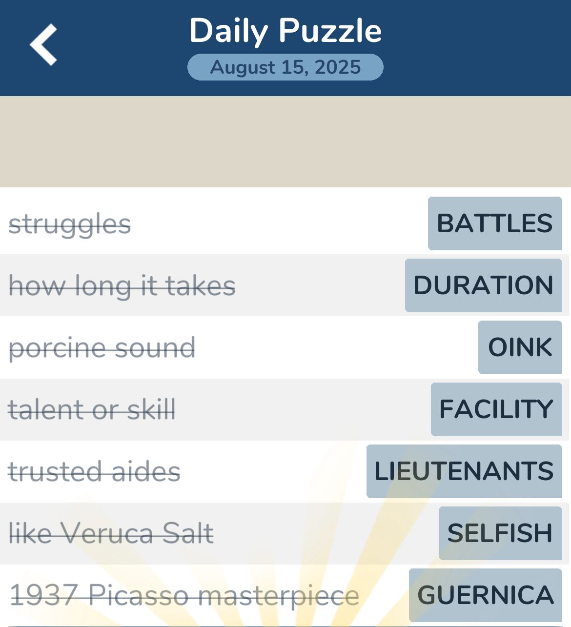 7 Little Words August 15 2025