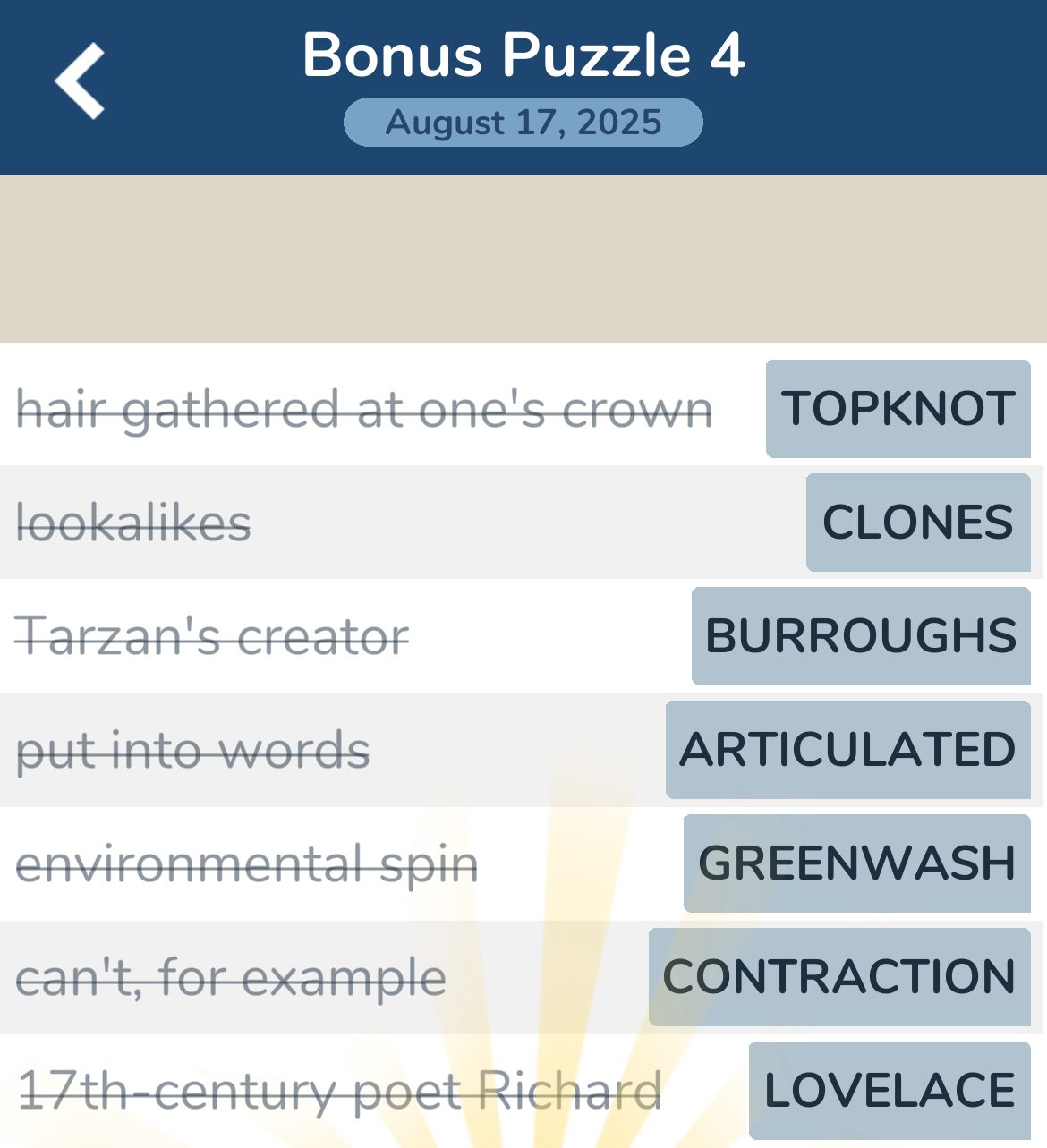 7 Little Words August 17 2025 4