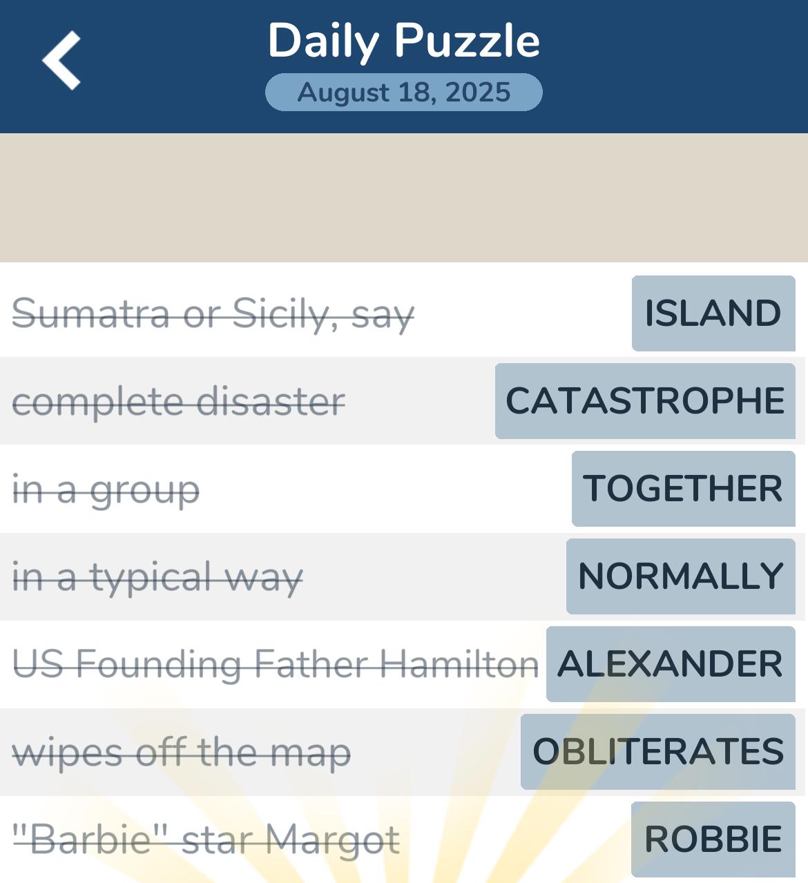 7 Little Words August 18 2025