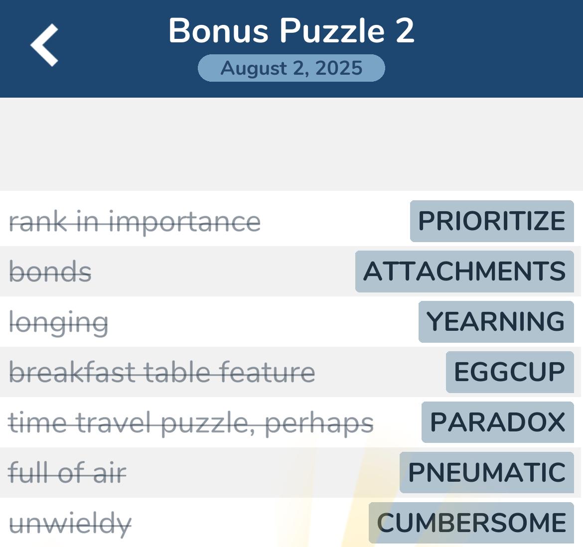 7 Little Words August 2 2025 2